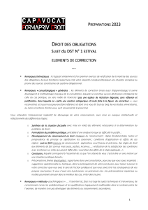 Correction d'examen Droit des Obligations - Pr&eacute;parations 2023
