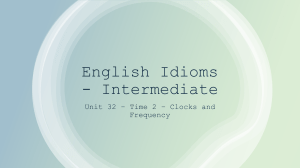 English Idioms: Time, Clocks & Frequency - Intermediate
