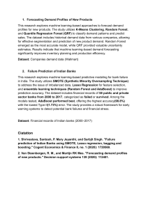 Machine Learning for Demand Forecasting & Bank Failure Prediction