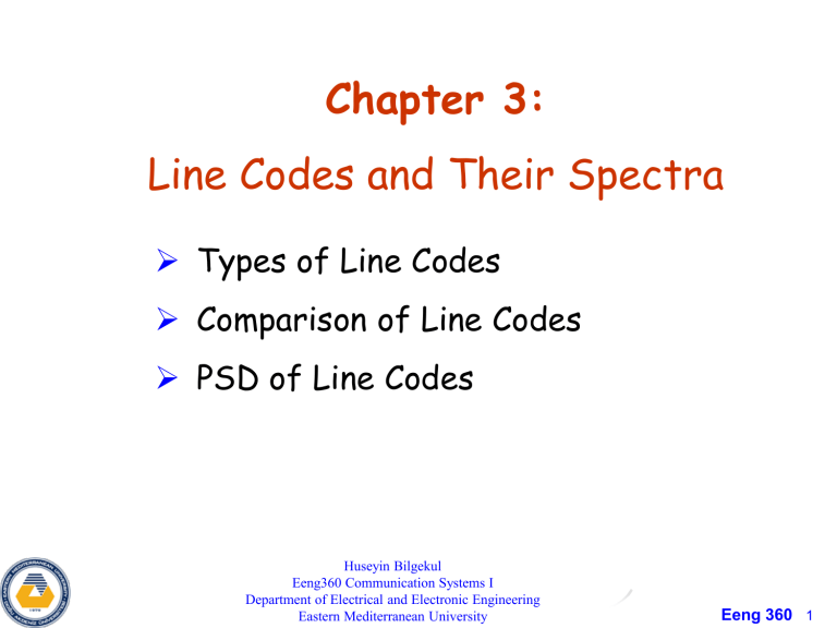 Line Codes and Spectra: Types, Comparison, and PSD