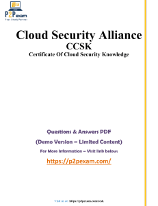 CCSK Exam Questions & Answers (Demo) | Cloud Security