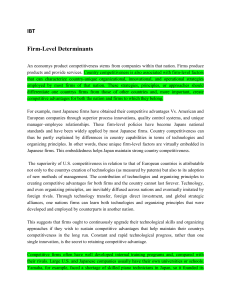 Firm-Level Determinants of Country Competitiveness
