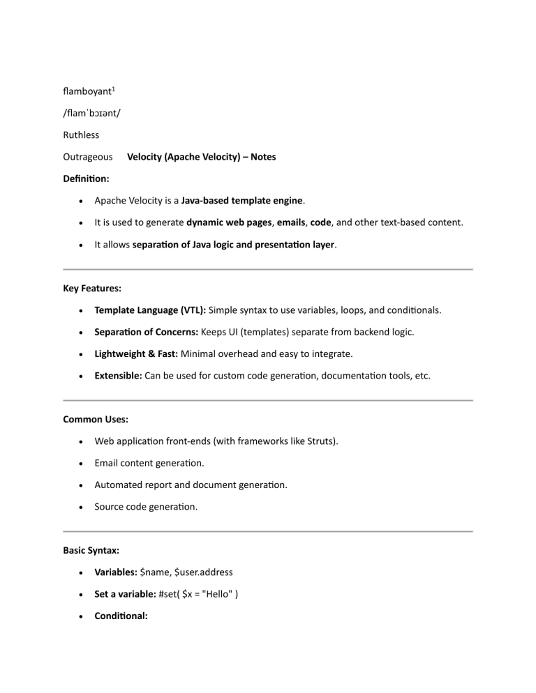 apache-velocity-notes-template-engine-overview