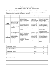 Peer Review Assessment Sheet for Group Projects