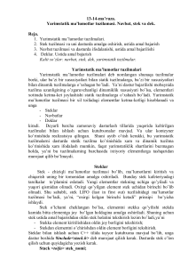 Navbatlar, Steklar va Deklar Ma'ruzasi