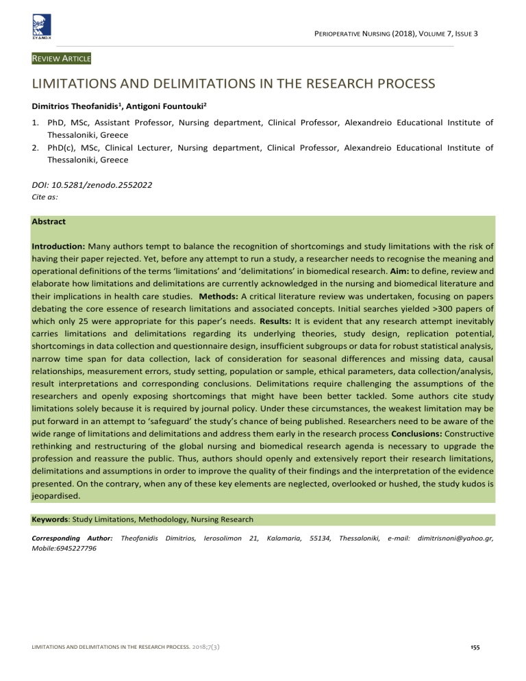 Research Limitations & Delimitations in Nursing
