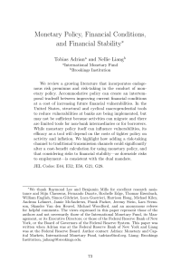 Monetary Policy, Financial Conditions, Stability