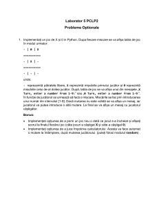 Tema de laborator: Dezvoltare jocuri Python