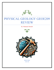 Physical Geology GEOE209 Review Notes