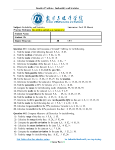 Probability & Statistics Practice Problems