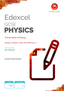 GCSE Physics: Conservation of Energy Question Paper