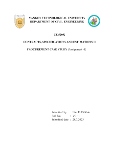 Procurement Case Study: Contracts & Estimations