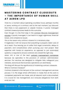 Mastering Contract Closeouts: The Human Skill | Aeren LPO