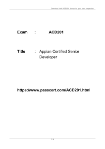 ACD201 Exam Dumps: Appian Certified Senior Developer