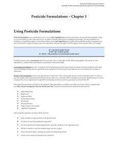 Pesticide Formulations: A Guide to Safe and Effective Use