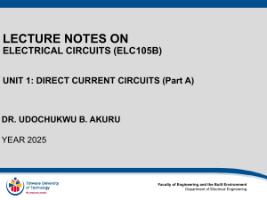DC Circuits Lecture Notes: Voltage, Current, and Sources