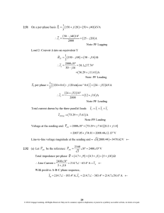 Power Systems Analysis Problems & Solutions