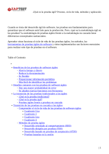 Pruebas Ágiles: Proceso, Ciclo de Vida, Métodos y Aplicación