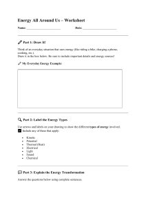 Energy Transformation Worksheet: Everyday Examples