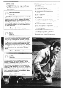 Comparatives & Superlatives Grammar Worksheet