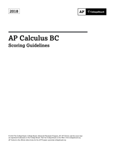 2018 AP Calculus BC Scoring Guidelines - Exam Solutions & Rubric