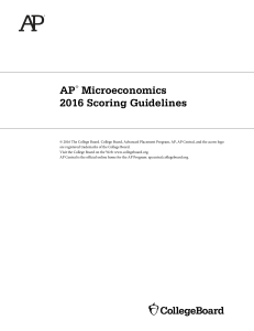 AP Microeconomics 2016 Scoring Guidelines