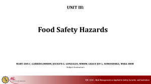 Food Safety Hazards: Biological, Chemical, Physical