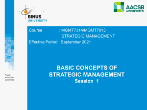 Strategic Management: Basic Concepts & Principles