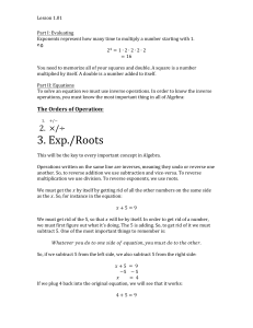 Algebra Basics: Exponents, Equations, and Functions