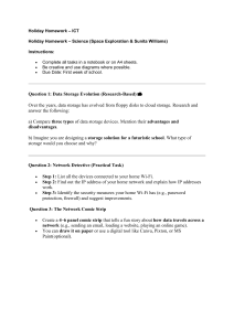 ICT & Science Homework: Data Storage, Networks, Comic Strip