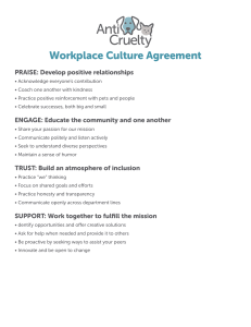 Workplace Culture Agreement: Anti-Cruelty Guidelines