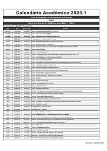 Calend&aacute;rio Acad&ecirc;mico 2025.1 - Cursos EAD