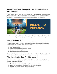 Cricket ID Setup Guide: Choosing the Best Provider