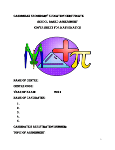 CSEC Math SBA Guidelines: Project Guide
