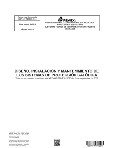 Sistemas de Protecci&oacute;n Cat&oacute;dica: Norma NRF-047-PEMEX-2014