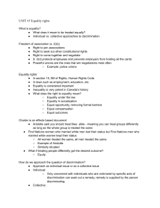 Equality Rights & Canadian Charter: Lecture Notes