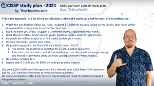 CISSP Study Plan 2021 - ThorTeaches.com