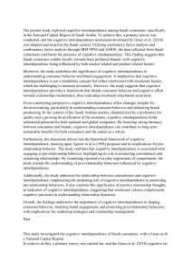 Cognitive Interdependence in Saudi Consumers: A Study