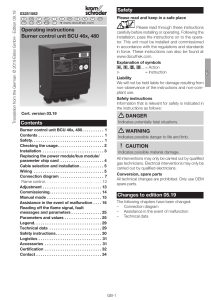 BCU 46x, 480 Burner Control Unit Operating Instructions