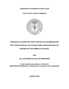 Síntesis de AA-AMPS-HPA: Polimerización RAFT para Antiincrustantes