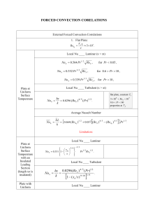 Forced Convection Correlations: Heat Transfer Equations