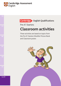 Pre A1 Starters Worksheets: Food, School, Animals