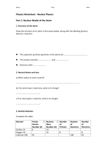 Nuclear Physics Worksheet: Atomic Structure & Radioactivity