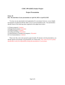 COSC 499 Senior Project Presentation Guidelines