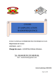 Notes de cours sur l'amplification radiofr&eacute;quence