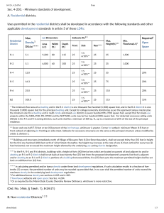Land Development Regulations: Zoning Standards