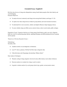 Slang & Identity: South Jakarta Youth Extended Essay Proposal