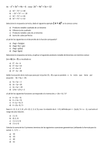 Examen de Matem&aacute;ticas: &Aacute;lgebra, C&aacute;lculo, Geometr&iacute;a, Estad&iacute;stica