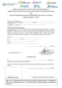 Formulário de Autorização de Estágio - Programa EAD