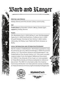 Bard and Ranger Class Descriptions for Tabletop RPG